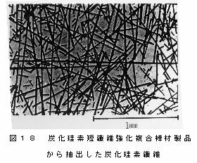 炭化珪素短繊維強化複合棒材製品から抽出した炭化珪素繊維